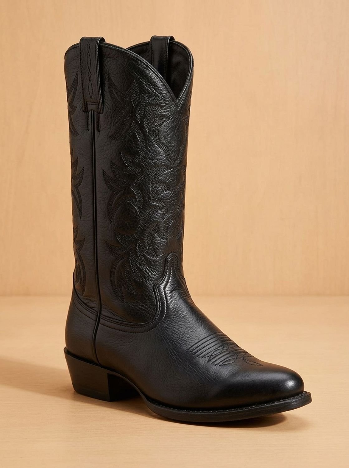 Ainsley Embroidered Cowboy Boots in Black