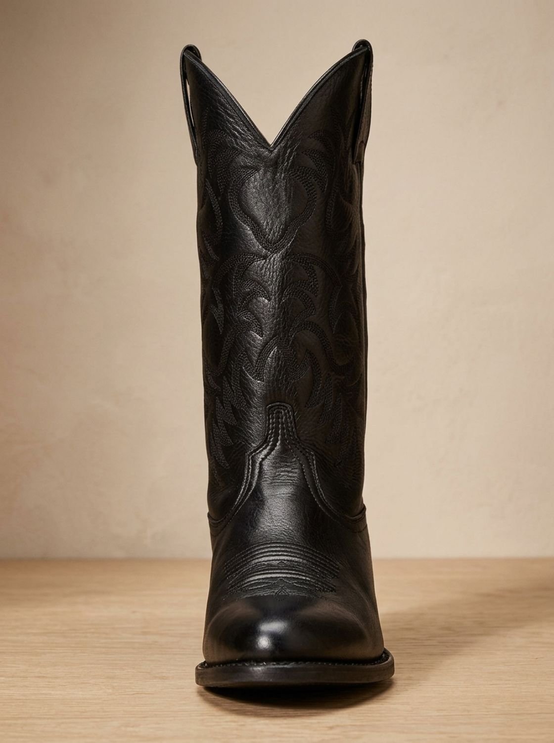 Ainsley Embroidered Cowboy Boots in Black