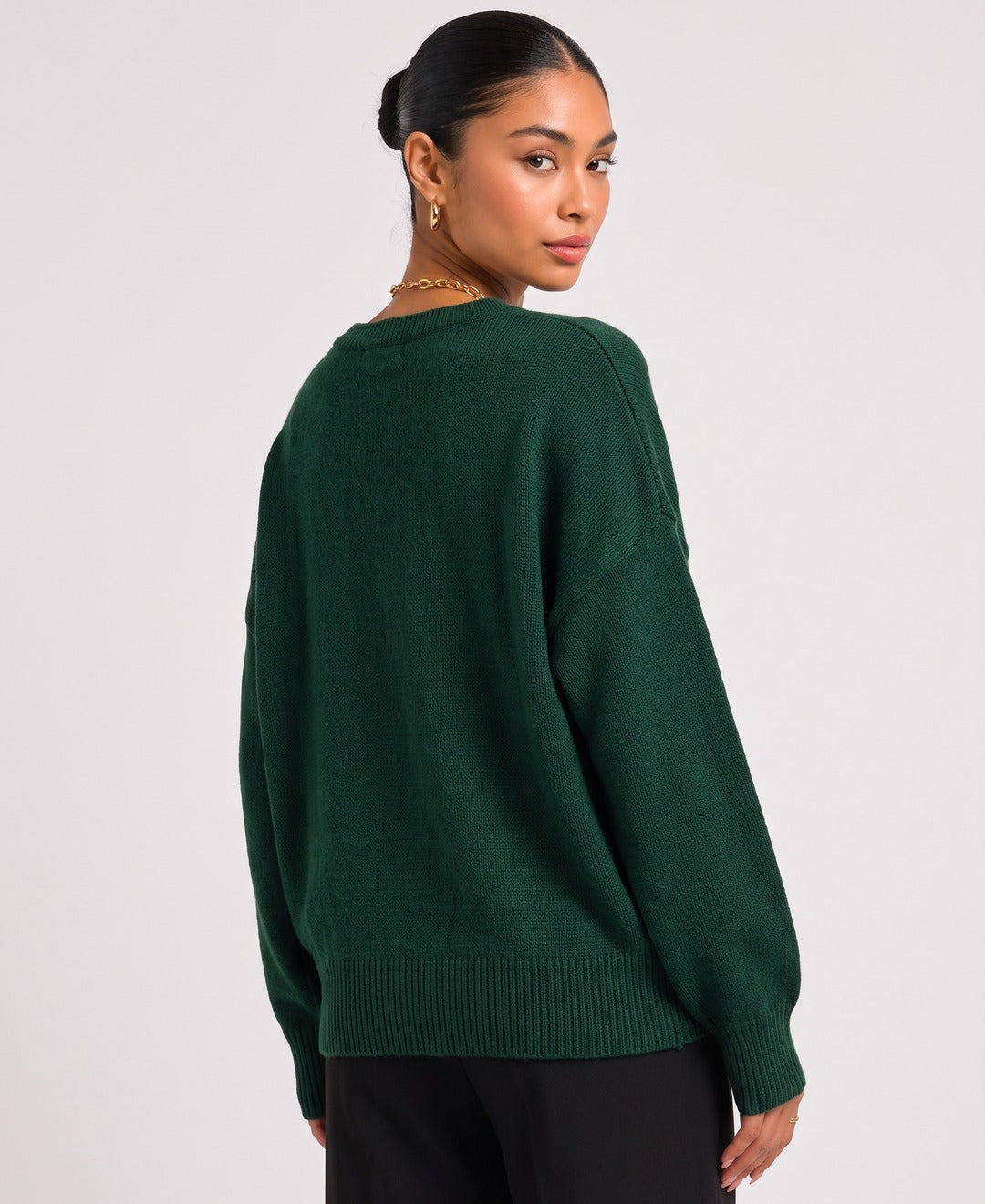 Everly Jumper in Green, back view