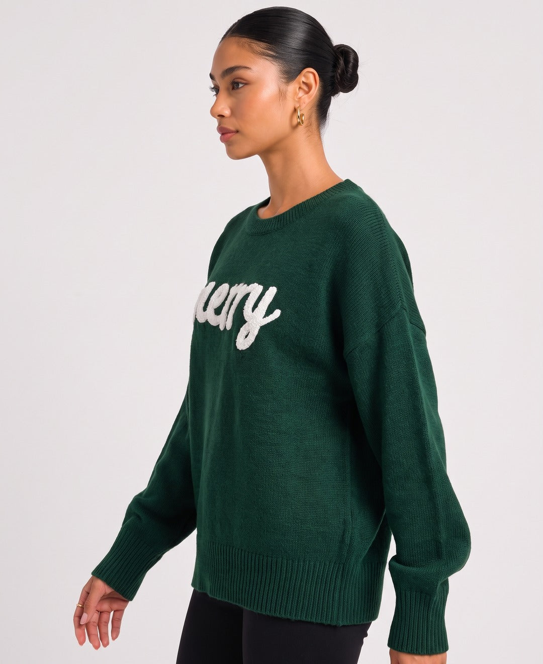 Everly Jumper in Green, side view
