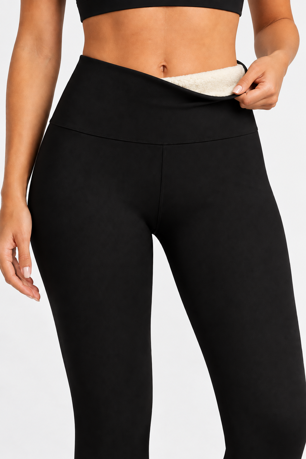 Women Fleece Lined Stretch Flare Leggings