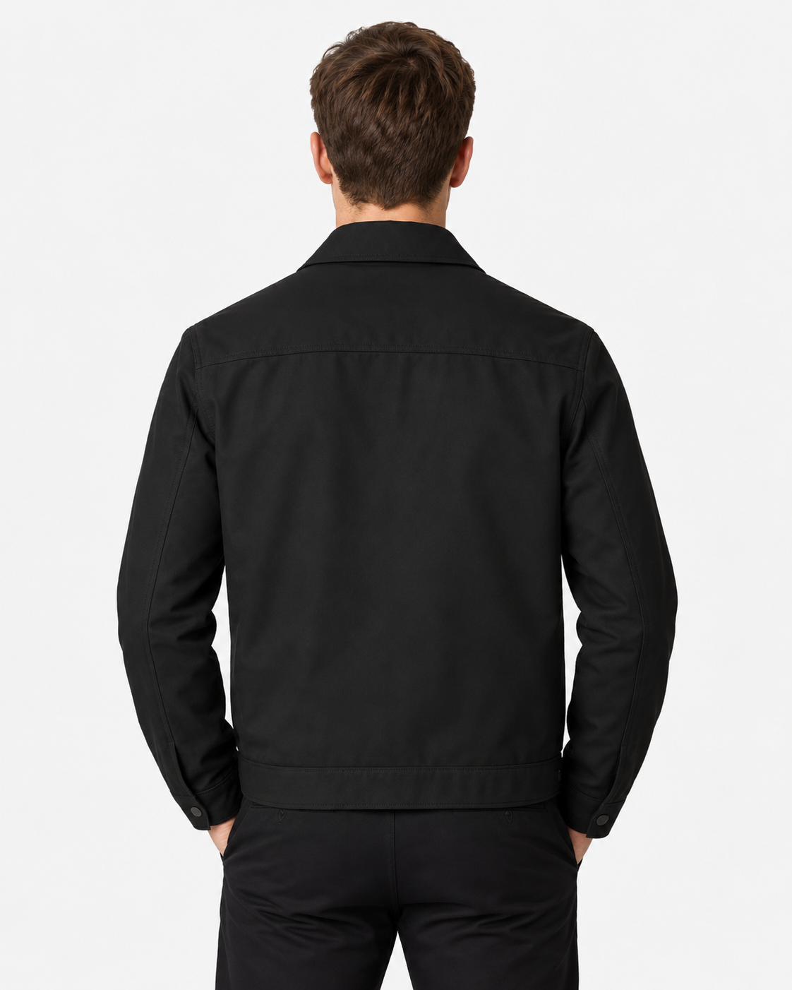 Men Check Lined Harrington Jacket Zip