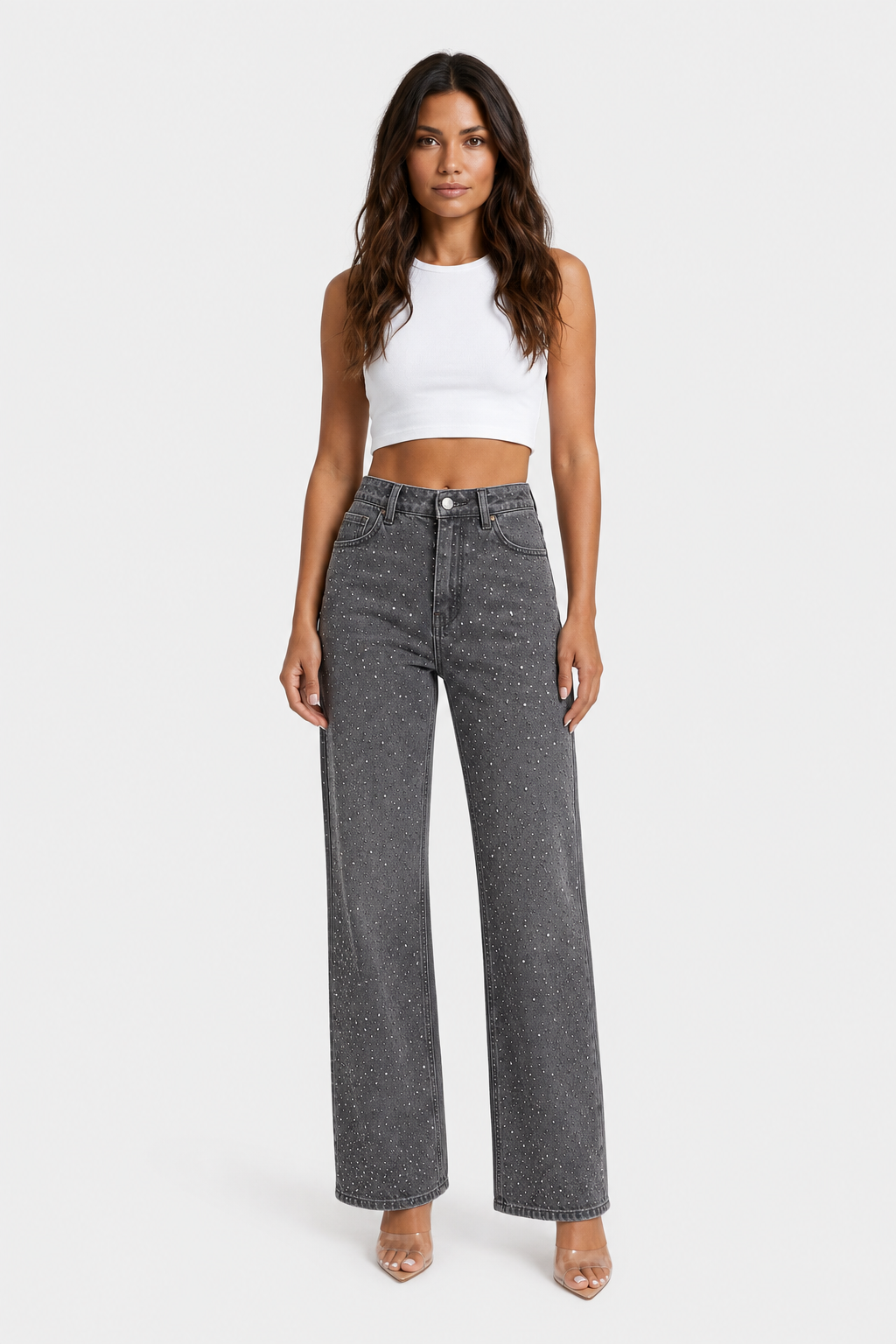 Jamie Wide Leg Sparkle Jeans