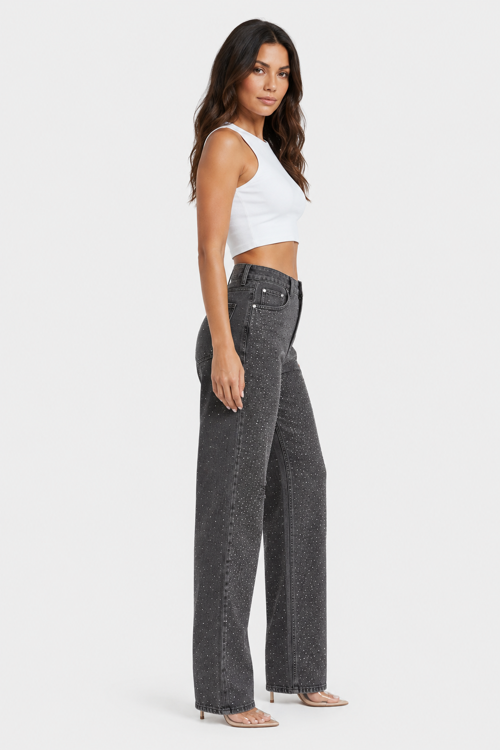 Jamie Wide Leg Sparkle Jeans