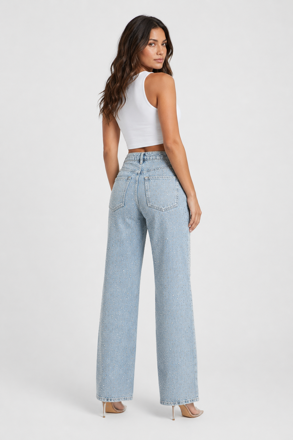Jamie Wide Leg Sparkle Jeans