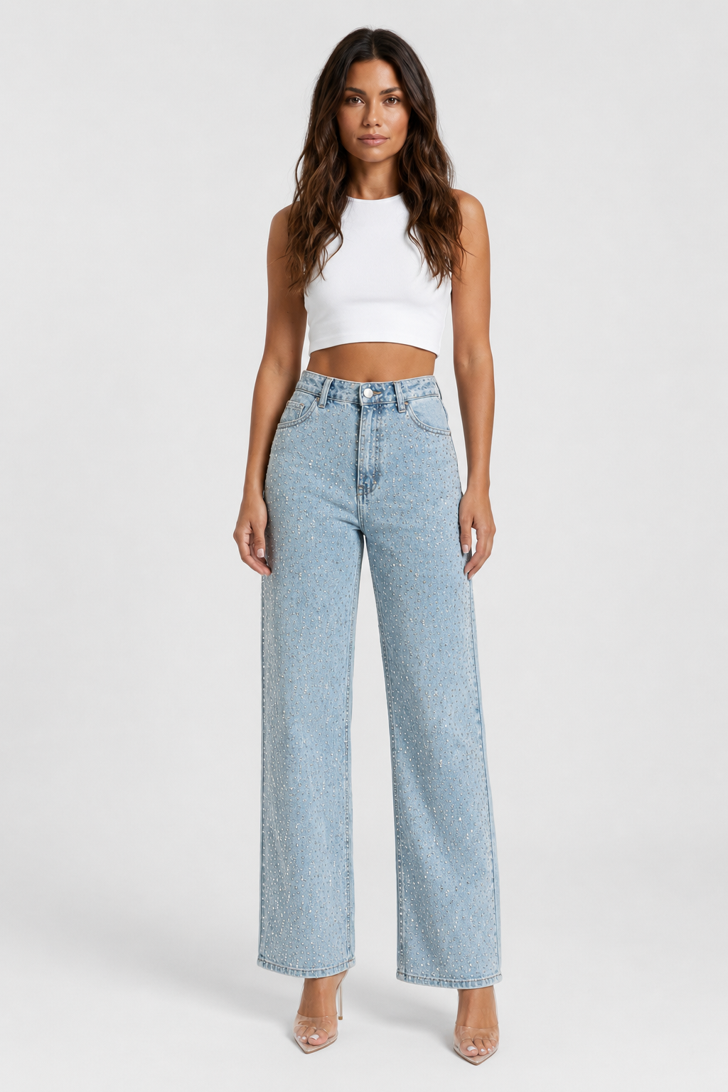 Jamie Wide Leg Sparkle Jeans