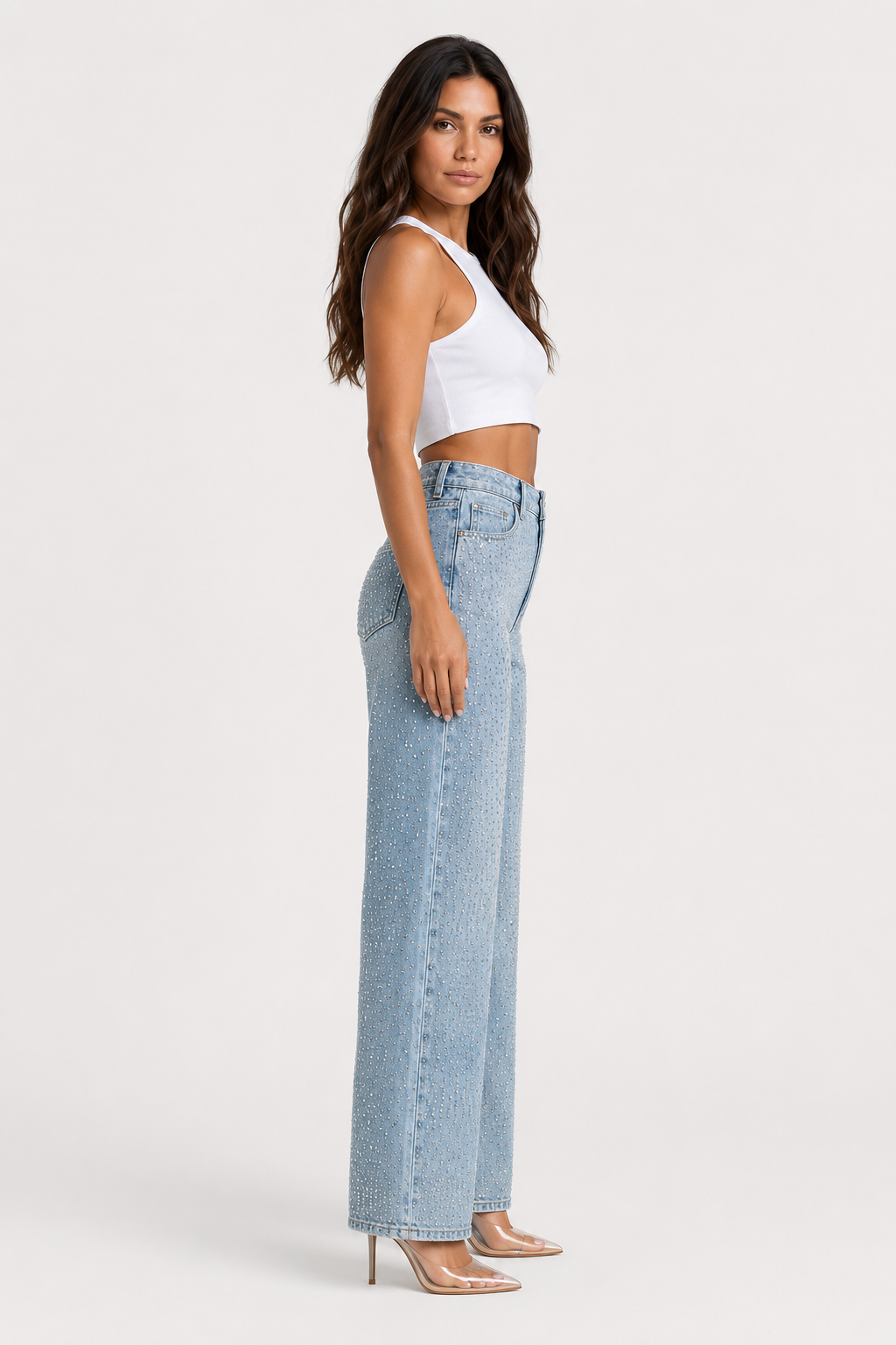Jamie Wide Leg Sparkle Jeans