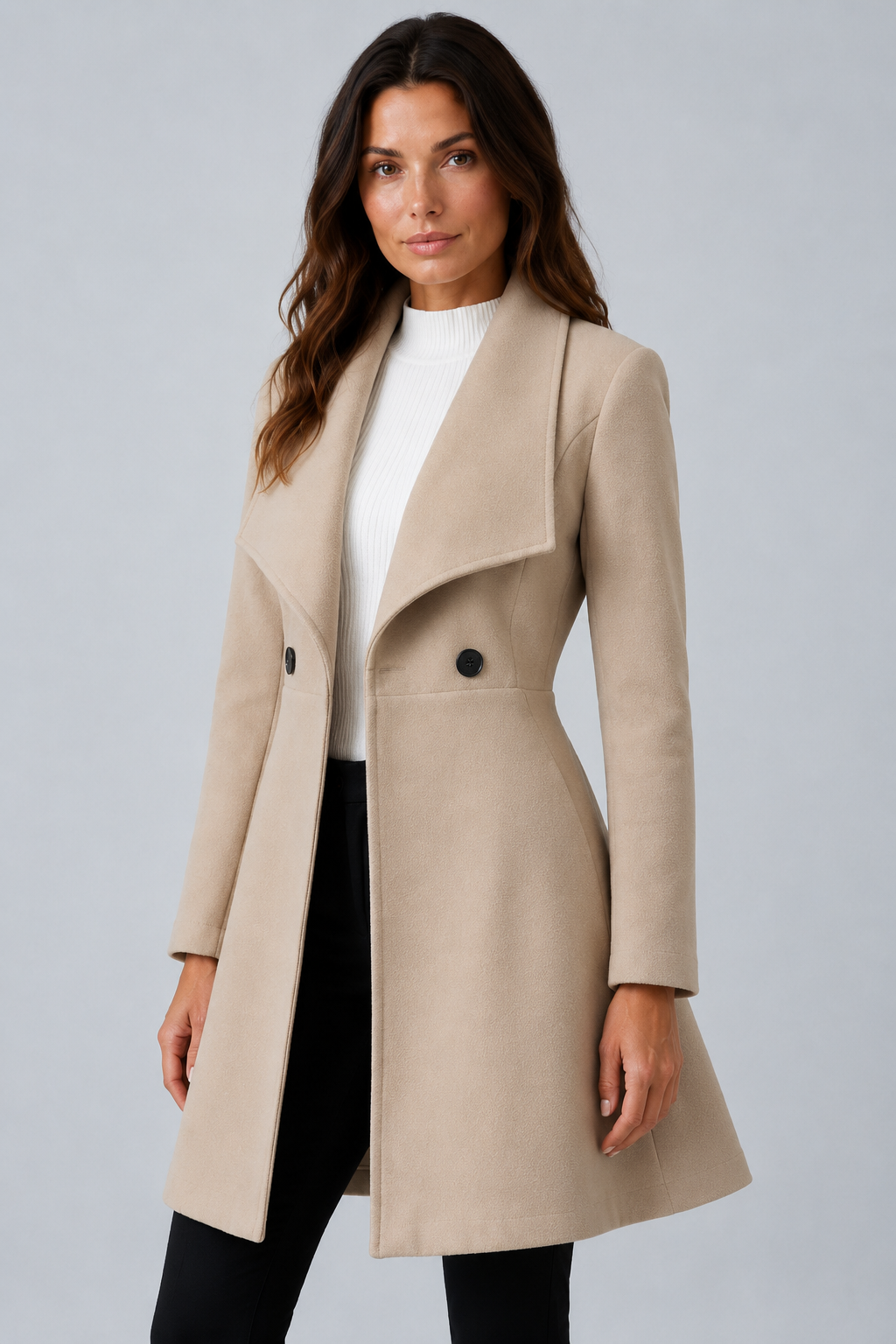 Manteau portefeuille effet laine Georgina