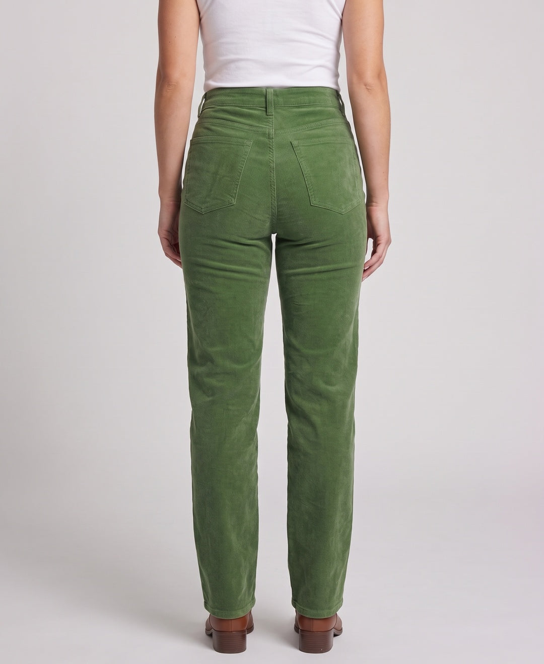 Paloma Trousers in Green corduroy, back view