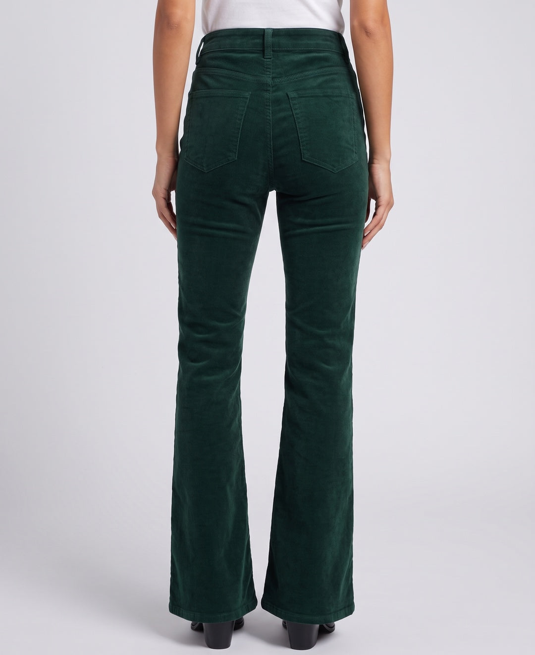 Delphina Trousers in Green corduroy, back view