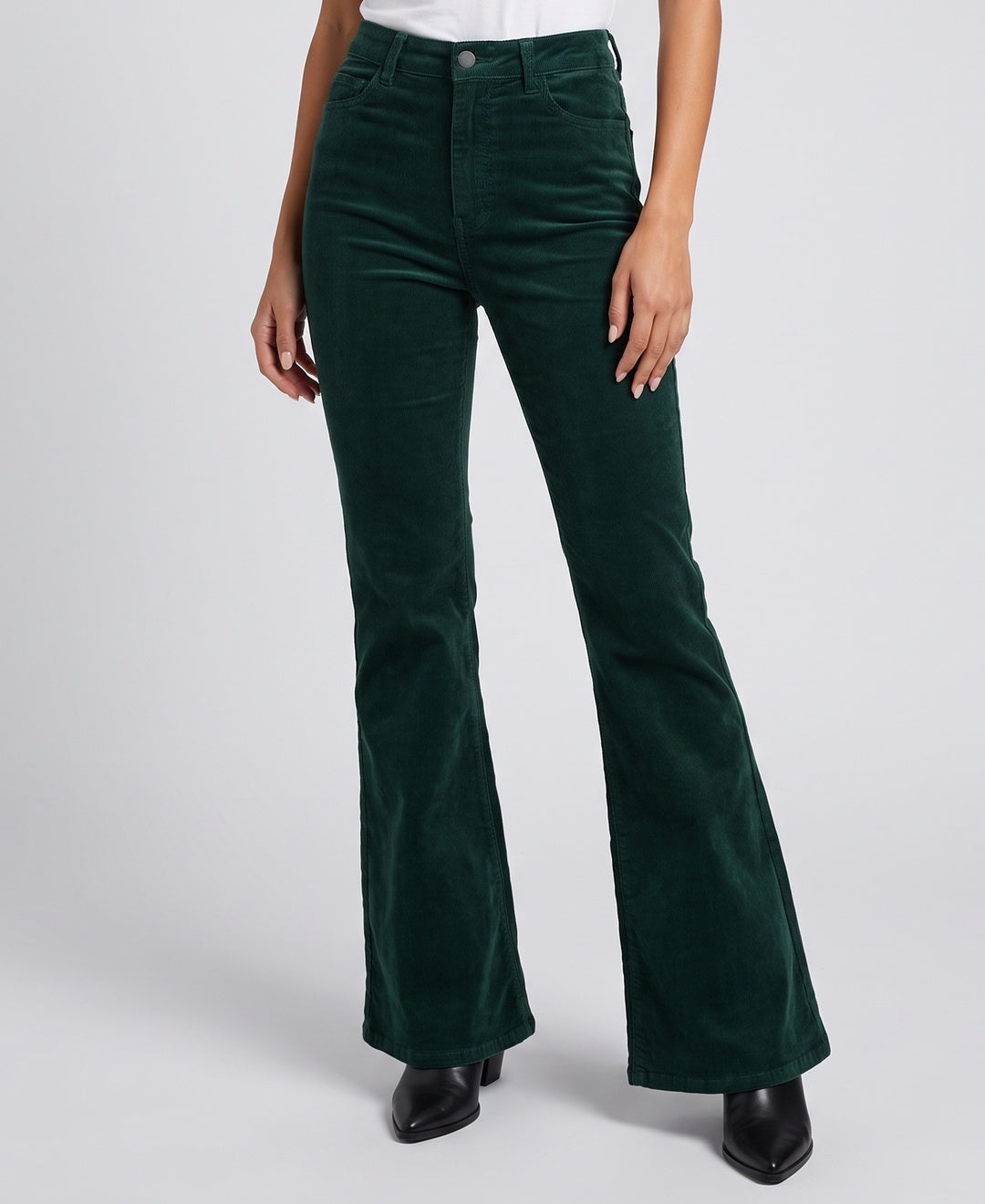 Delphina Trousers in Green corduroy, front view