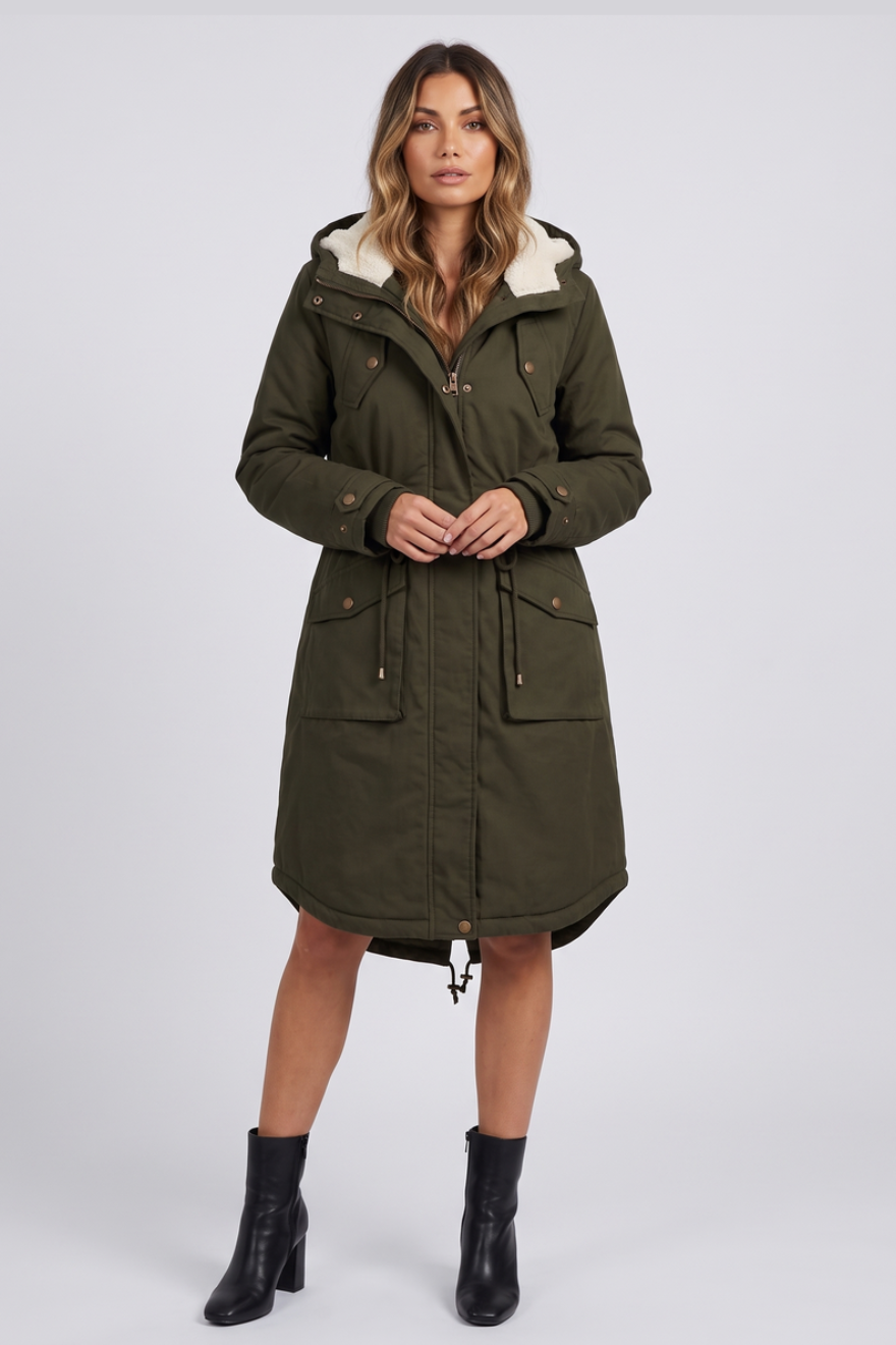 Womens Faux Fur Hood Parka