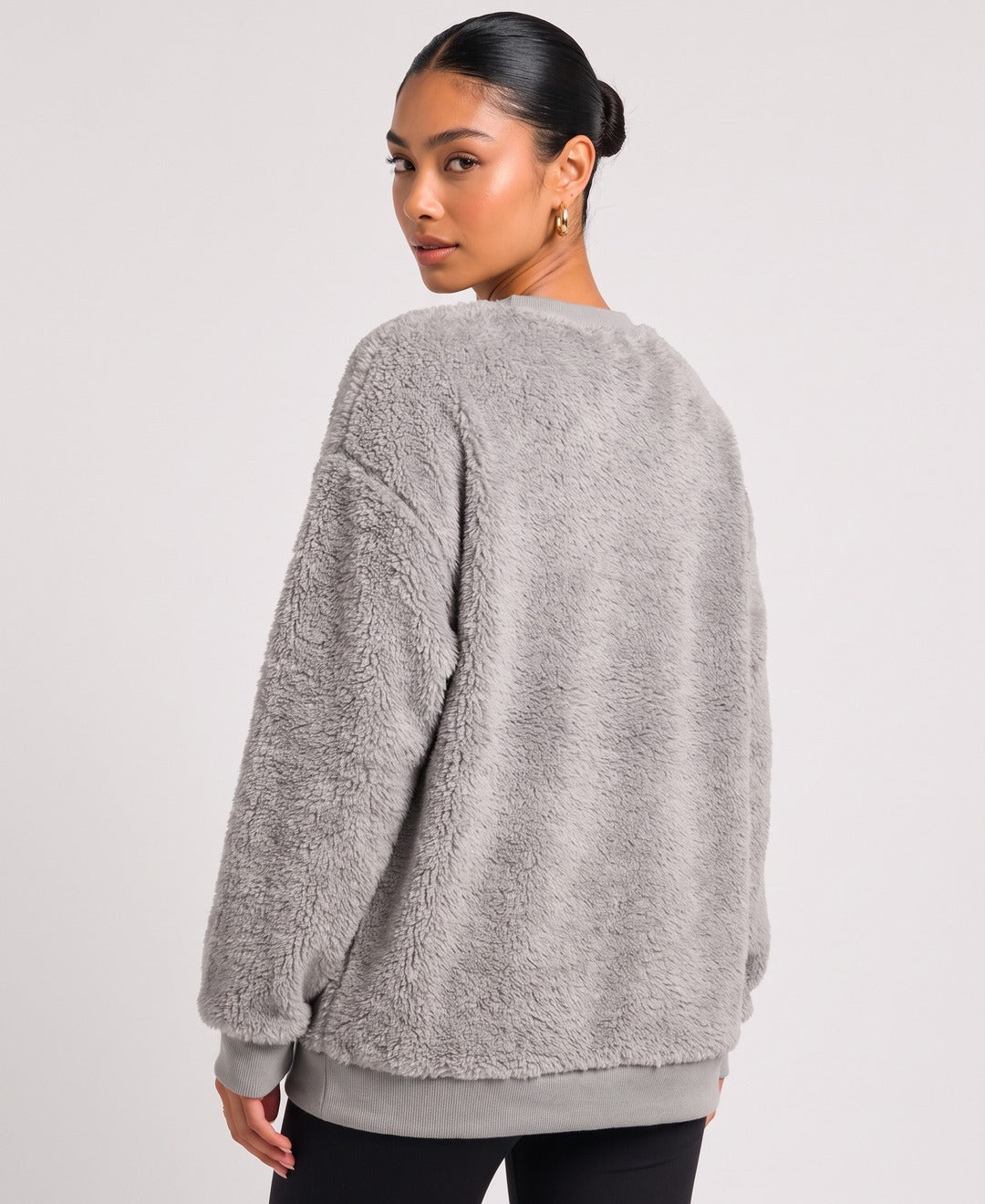 Tinsel Jumper in Grey, back view