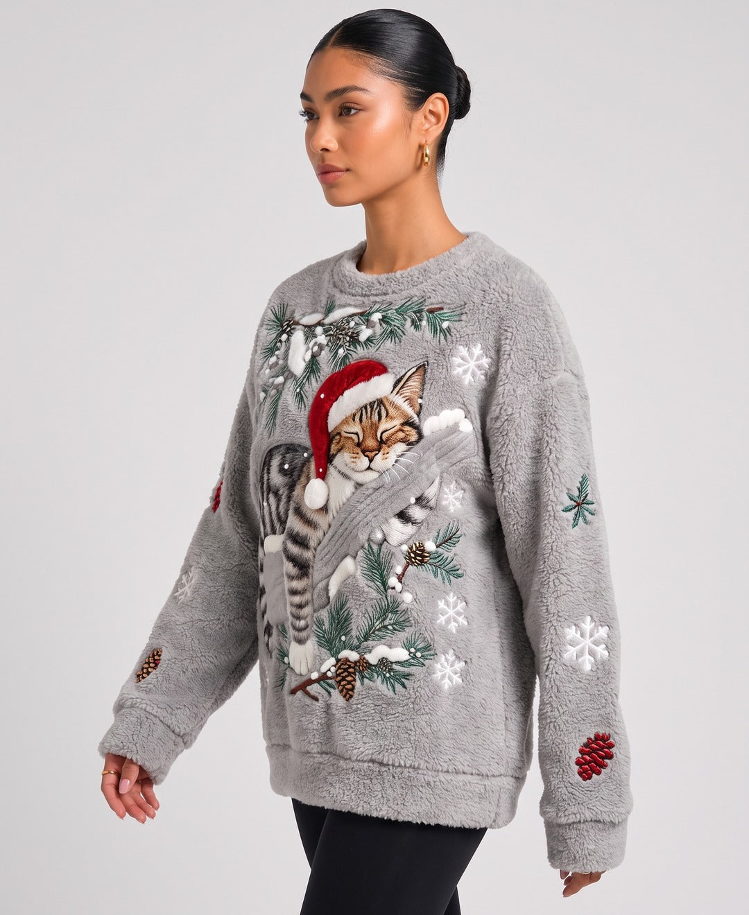 Tinsel Jumper in Grey, side view