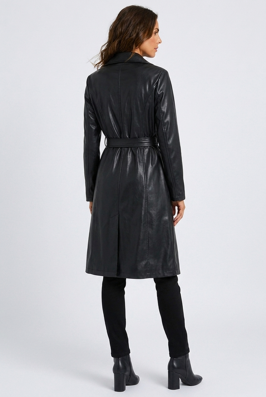 Florence faux leather trench coat – back