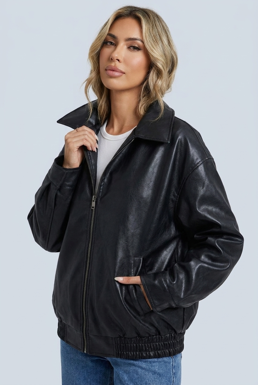 Sienna jacket – Black closeup