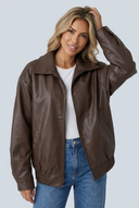 Sienna jacket – Brown closeup