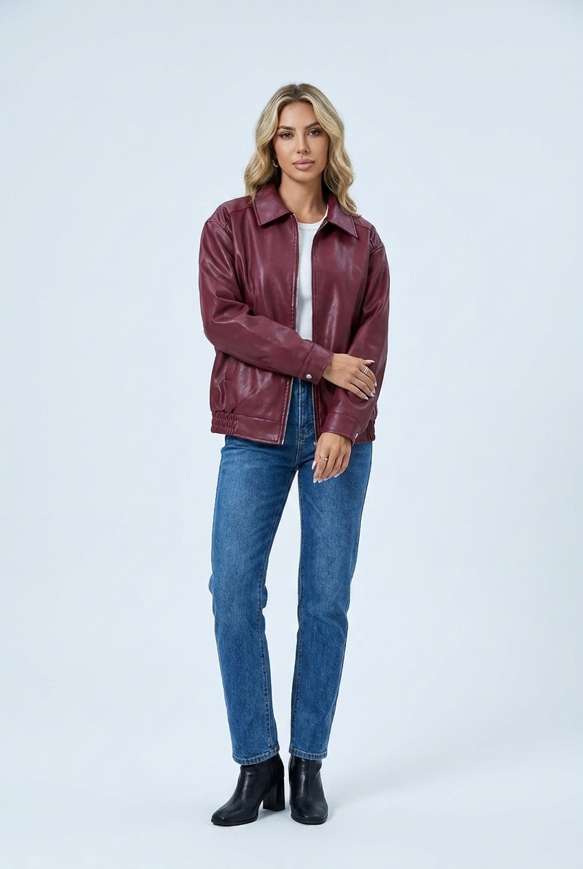 Sienna jacket – Burgundy front