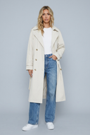 Womens oversized trench coat cream front