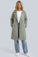 Womens oversized trench coat sage hero