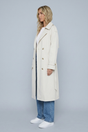 Womens oversized trench coat cream side