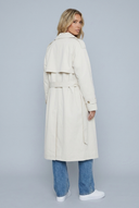 Womens oversized trench coat cream back