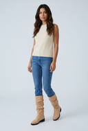Apricot slouchy suede-look knee high boots full