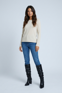 Black pointed toe block heel knee high boots full