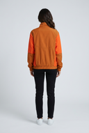 Orange colourblock half-zip windbreaker jacket back