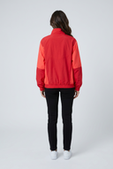 Red colourblock half-zip windbreaker jacket back