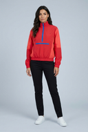 Red colourblock half-zip windbreaker jacket front