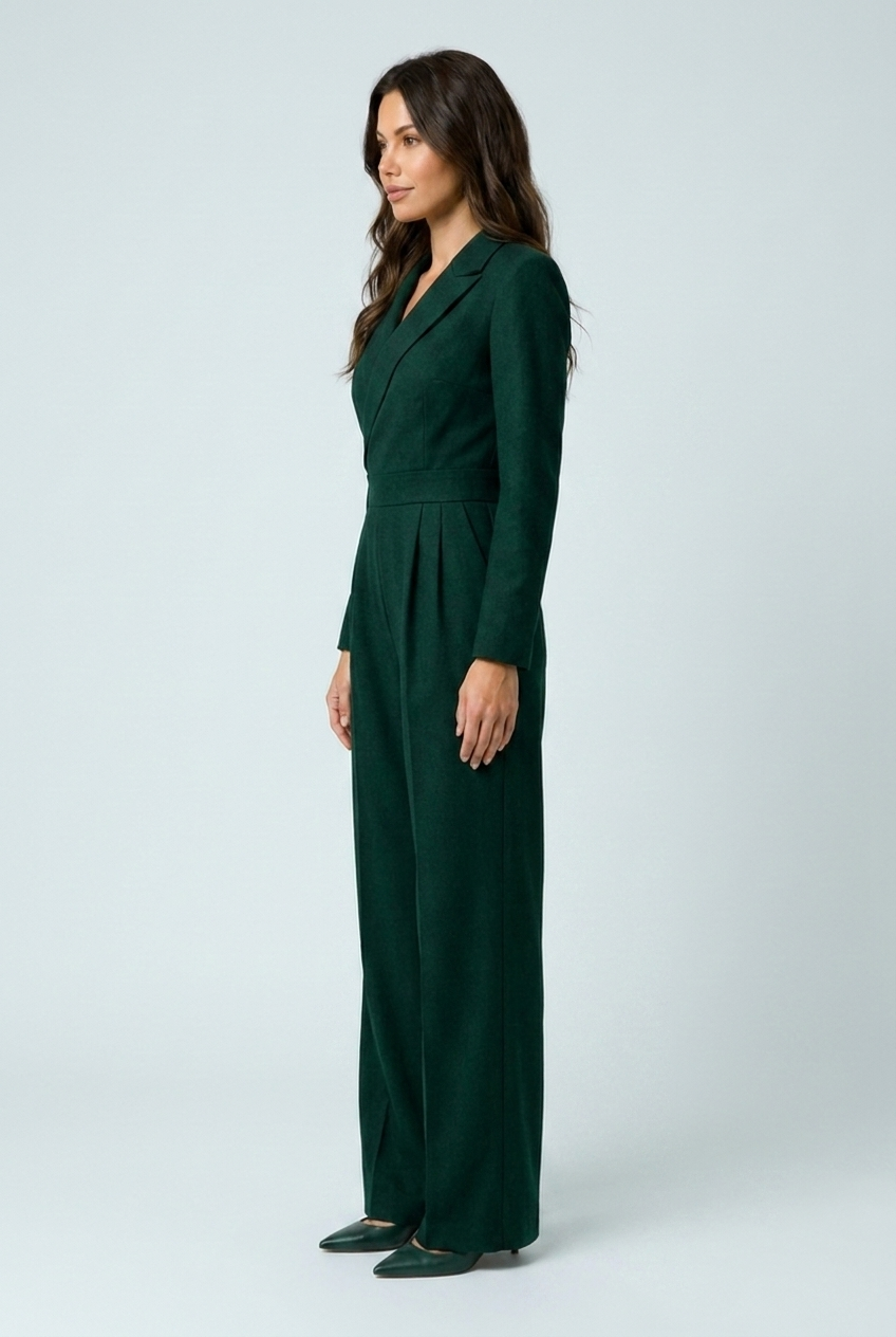 Eloise green jumpsuit side profile