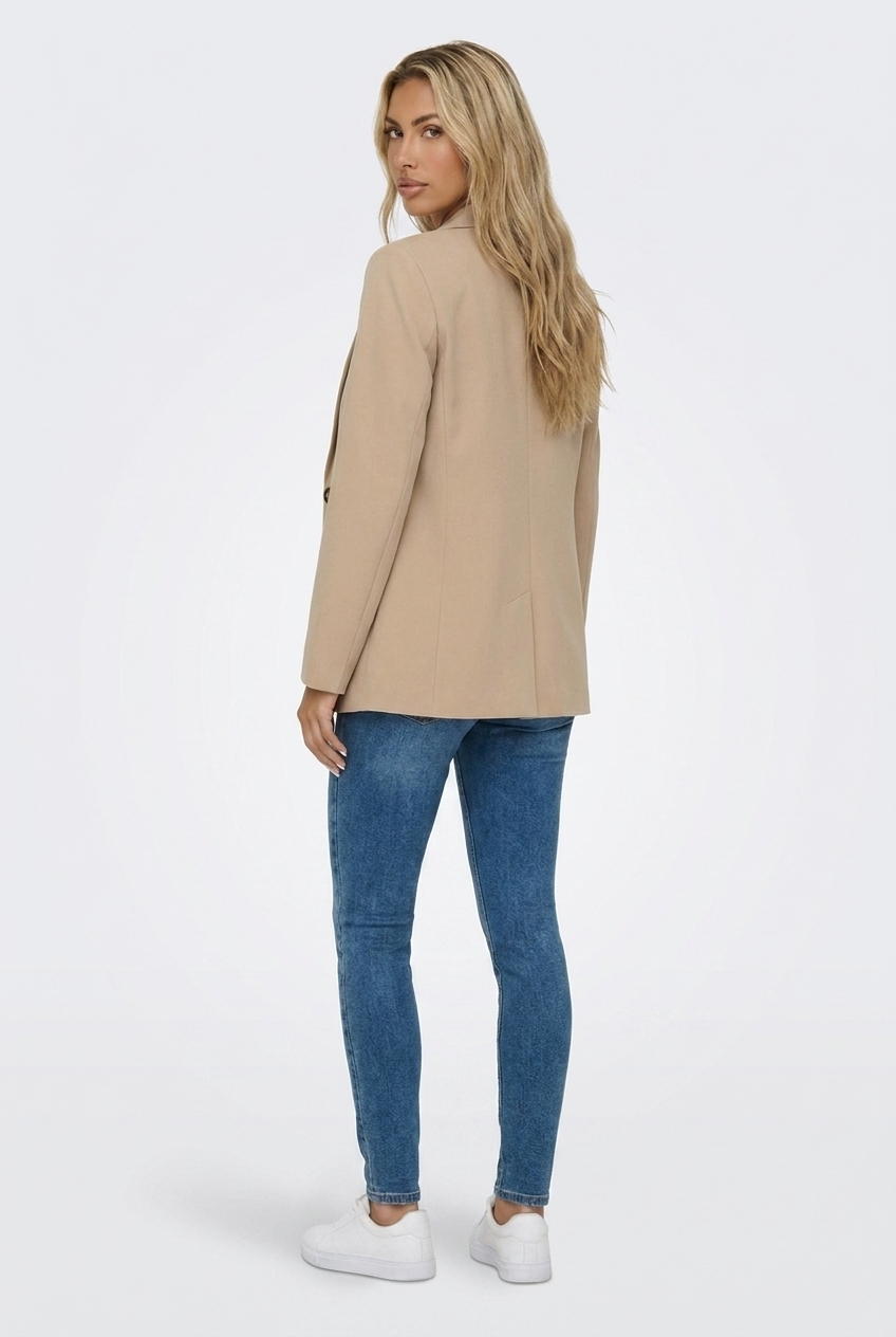 Harriet single-button tailored blazer Beige