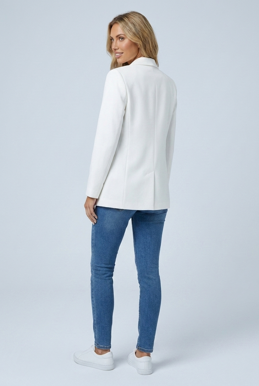 Harriet single-button tailored blazer White