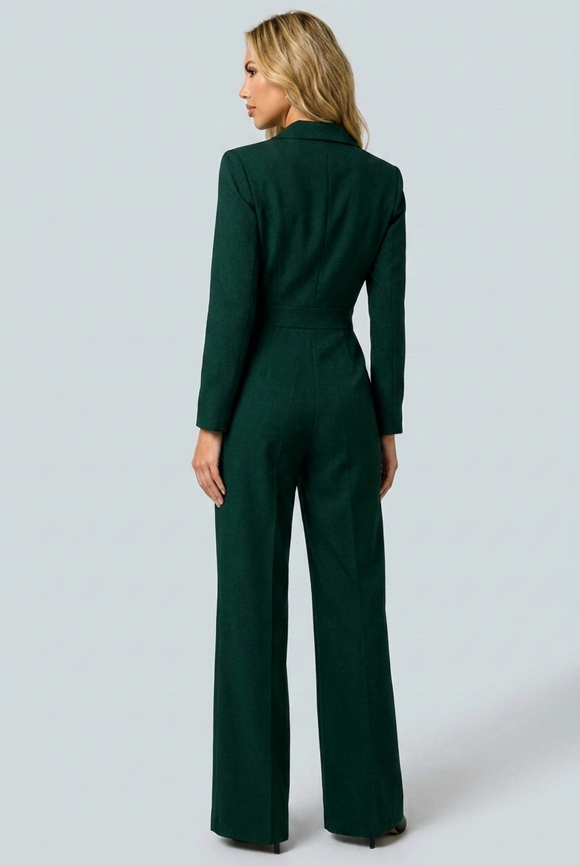 Celeste tailored blazer jumpsuit Green
