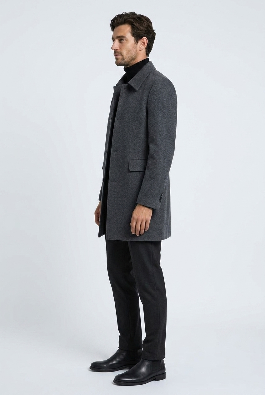 Franklin coat charcoal grey side