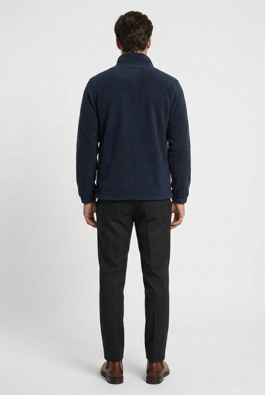 Julius men's fleece full-zip jacket in navy, back view