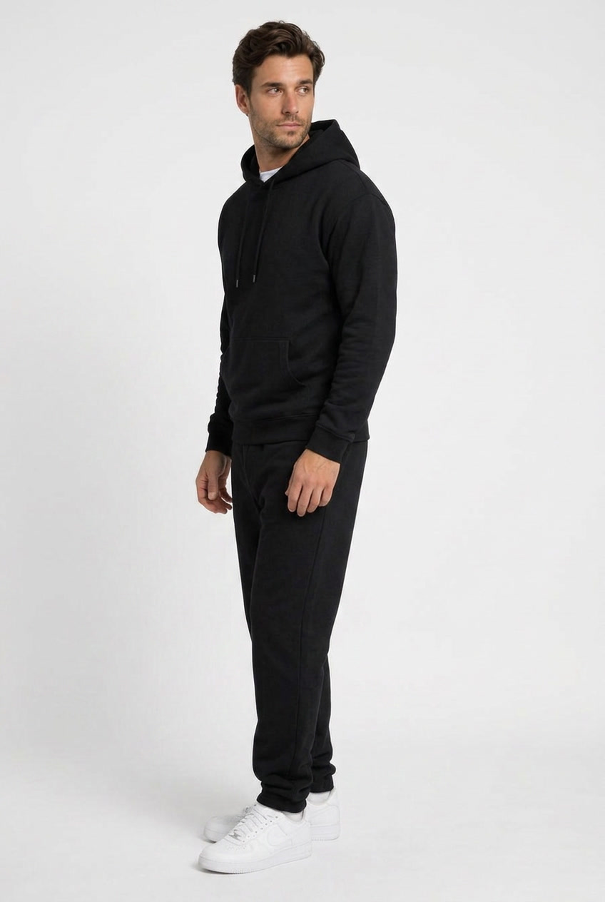 Gabriel men's tracksuit in black, side view