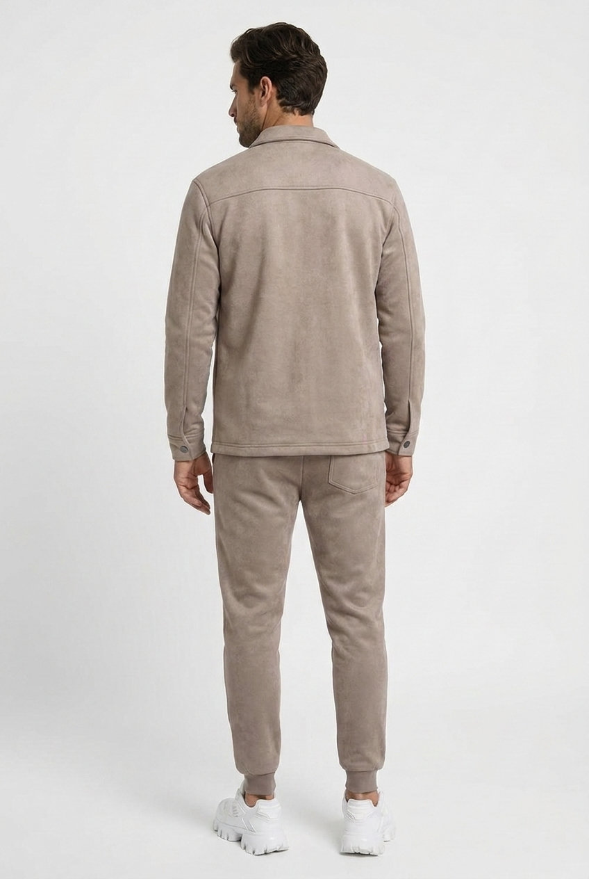 Blake men's tracksuit in beige, back view
