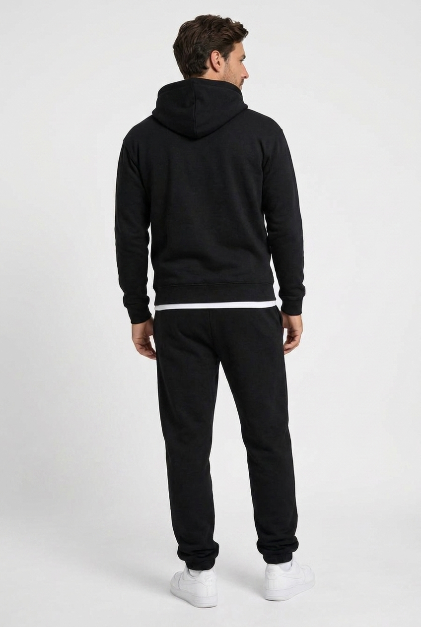 Gabriel men's tracksuit in black, back view