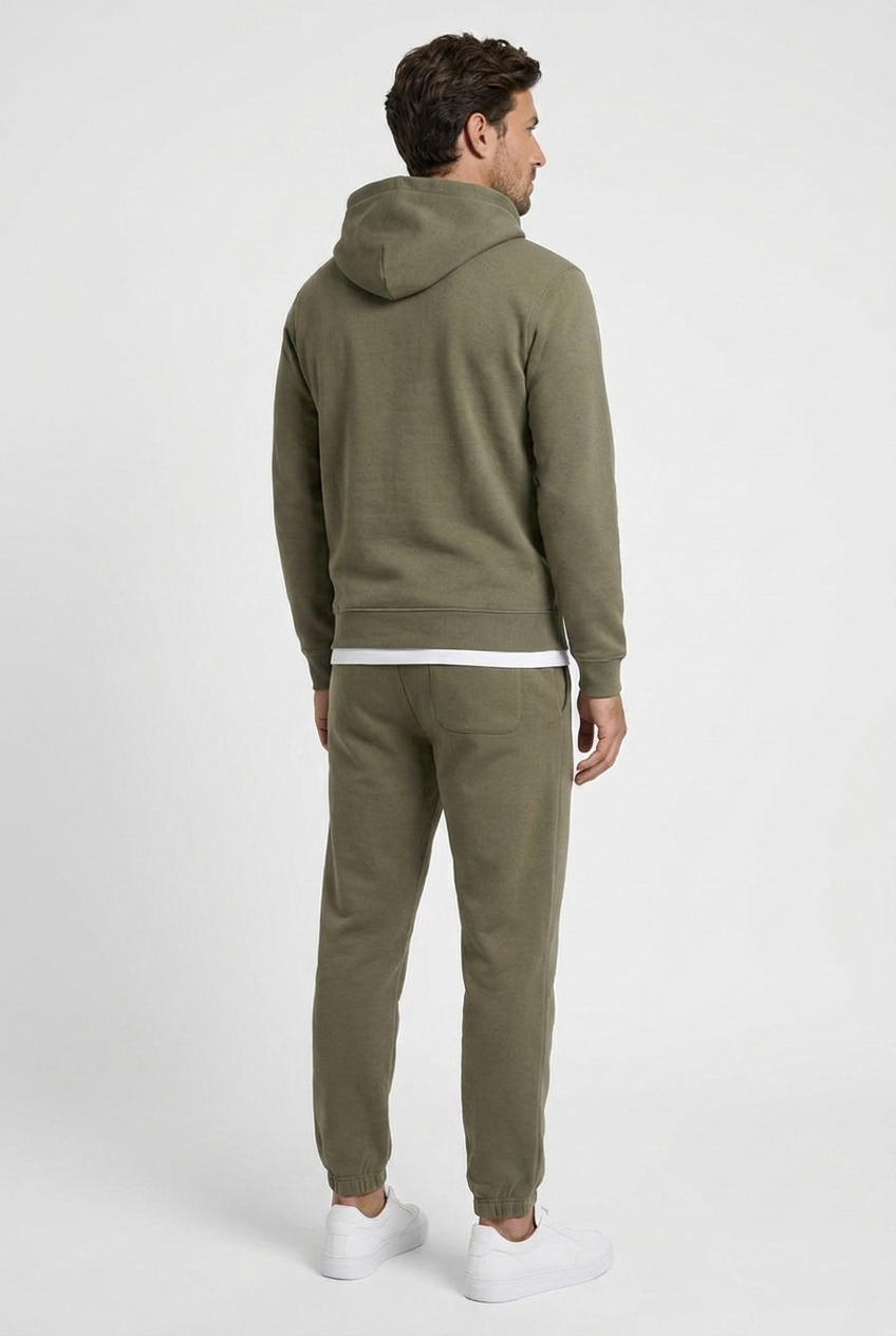 Gabriel men's tracksuit in khaki, back view