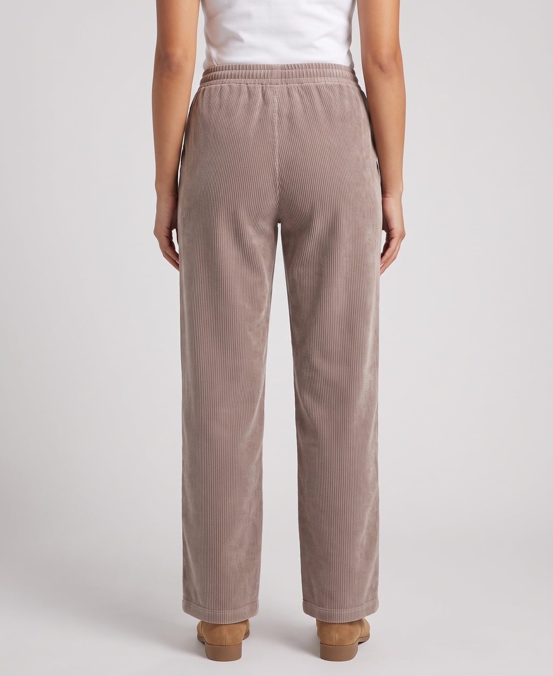 Hana Trousers in Light Brown corduroy, back view