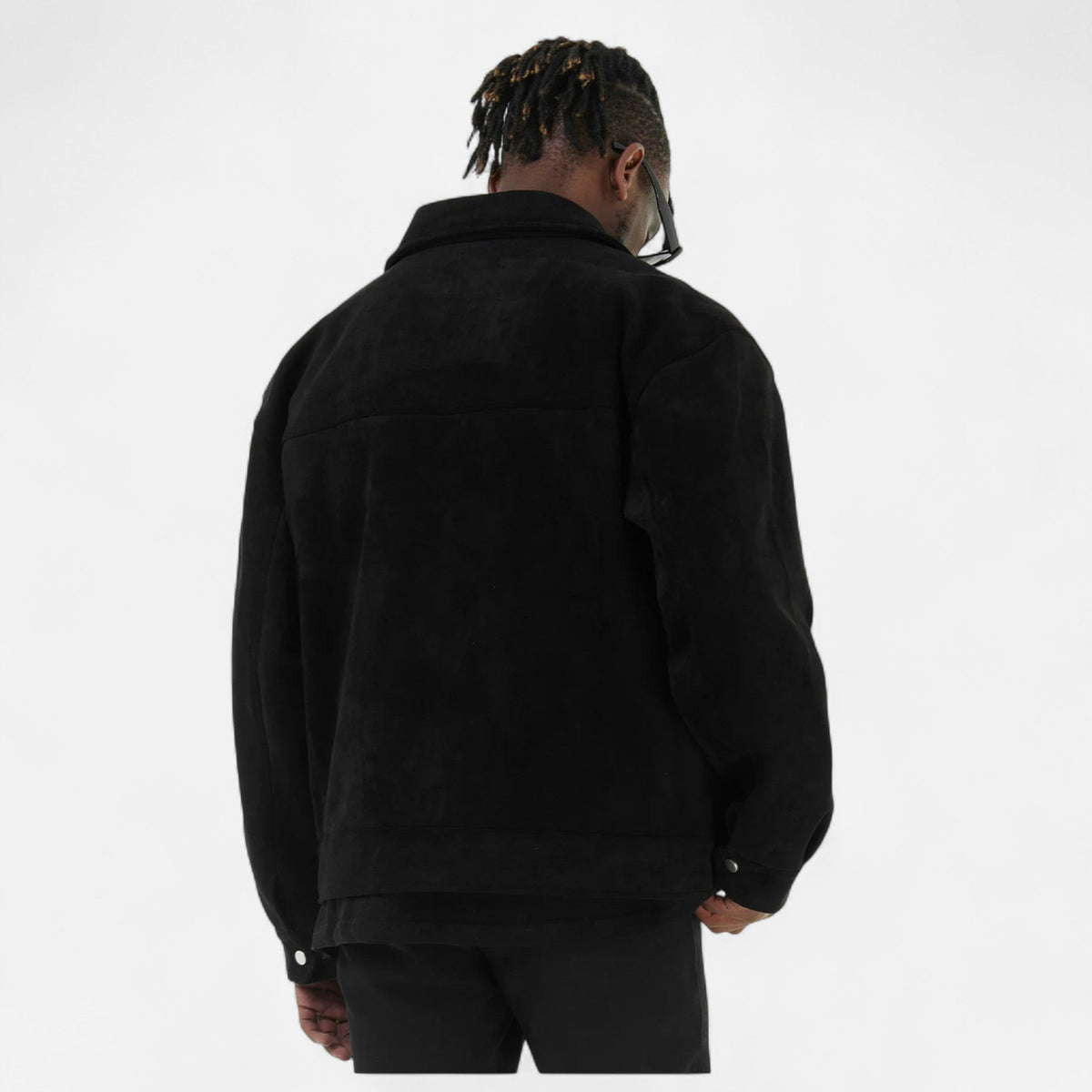 Men Faux Suede Jacket Relaxed Fit