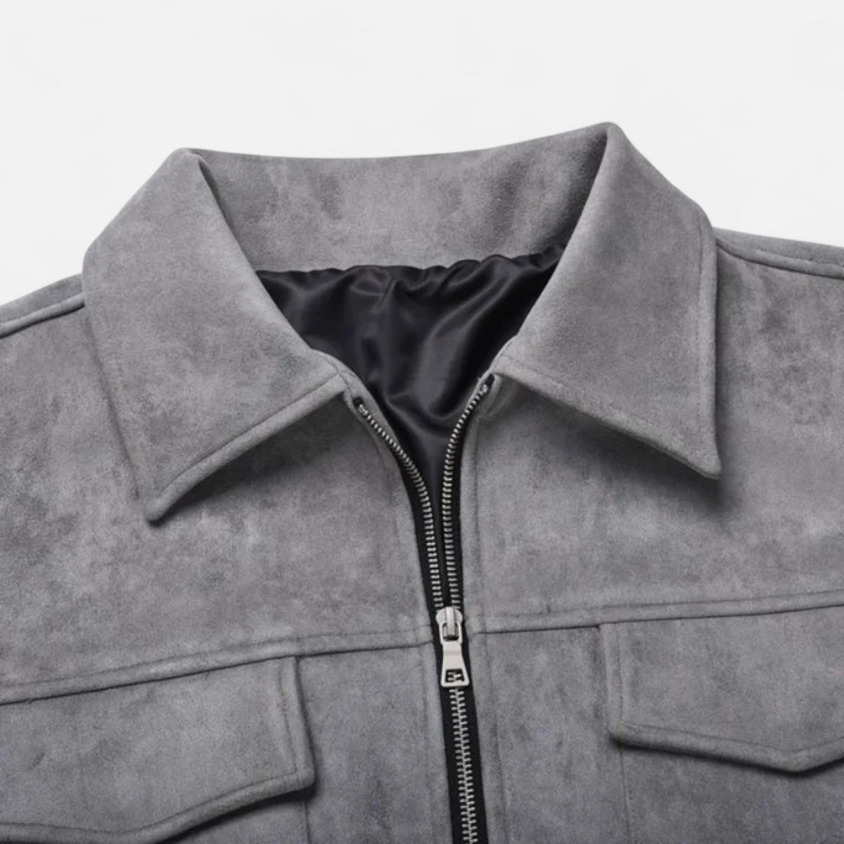 Men Faux Suede Jacket Relaxed Fit