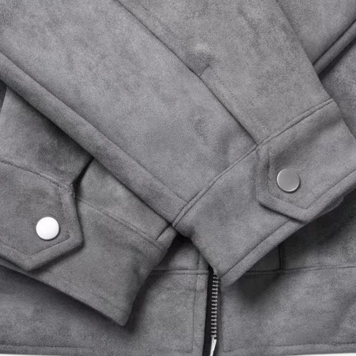 Men Faux Suede Jacket Relaxed Fit