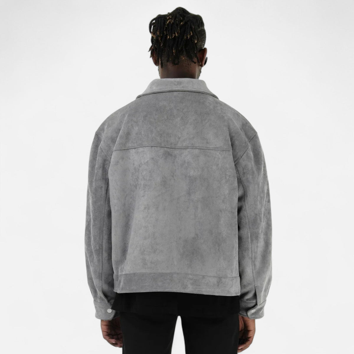 Men Faux Suede Jacket Relaxed Fit
