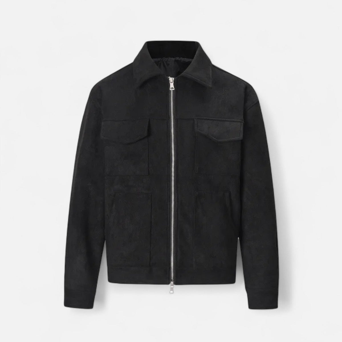 Men Faux Suede Jacket Relaxed Fit