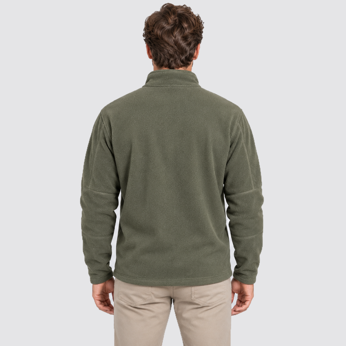 Men Fleece Half Zip Sweatshirt Stand Collar