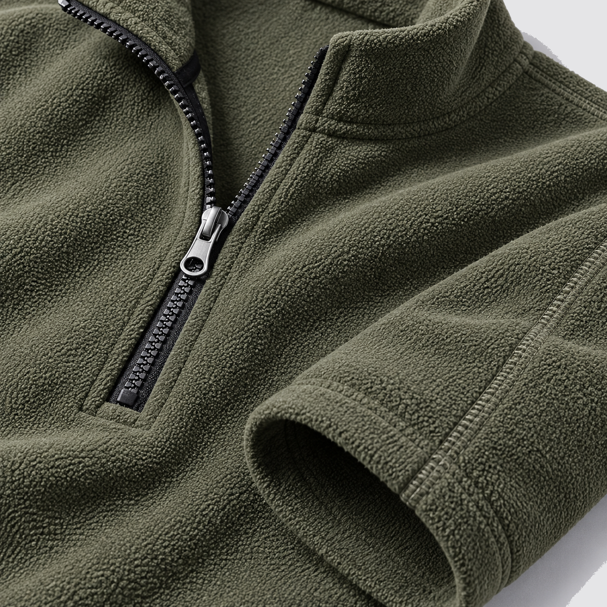 Men Fleece Half Zip Sweatshirt Stand Collar