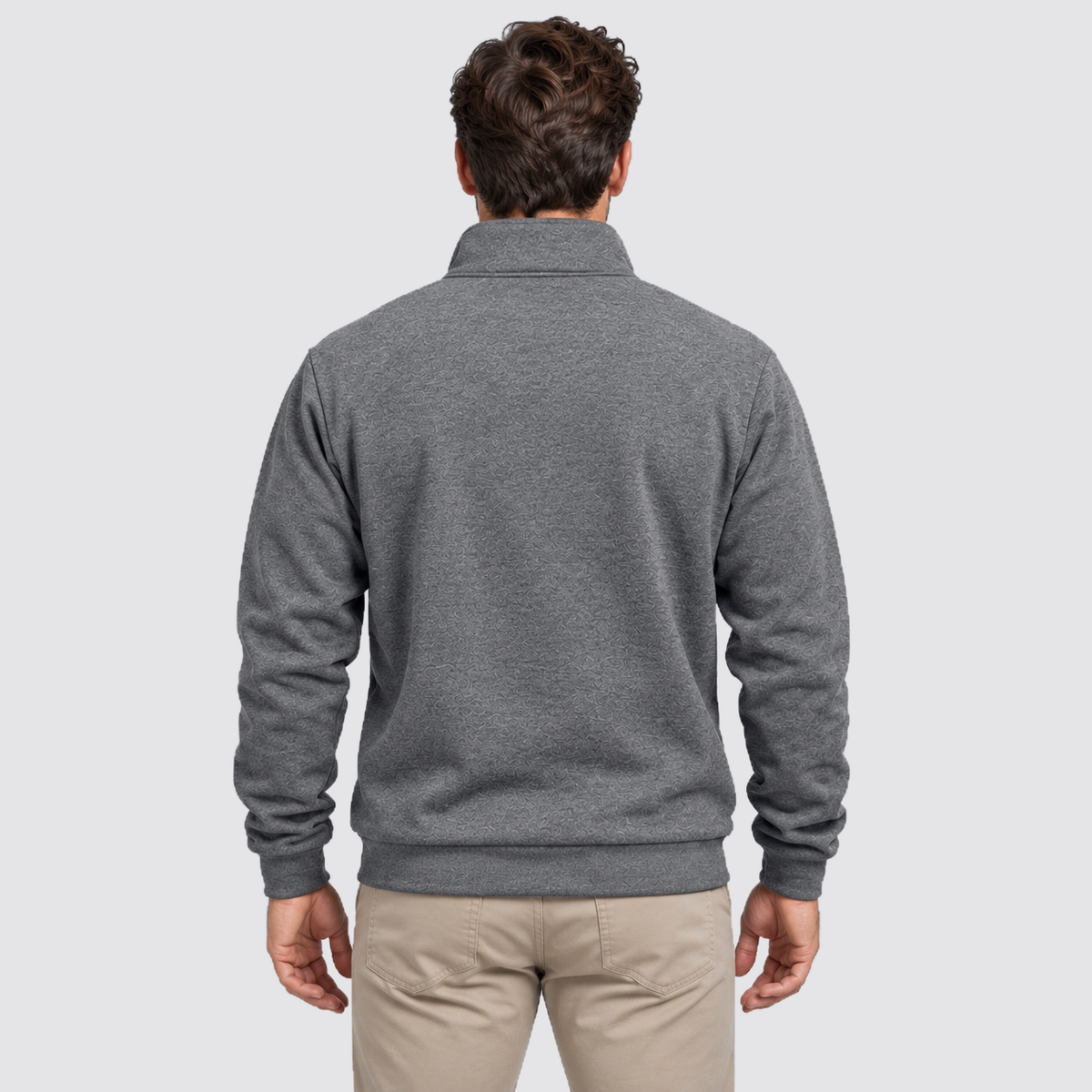 Men Fleece Quarter Zip Pullover Regular Fit